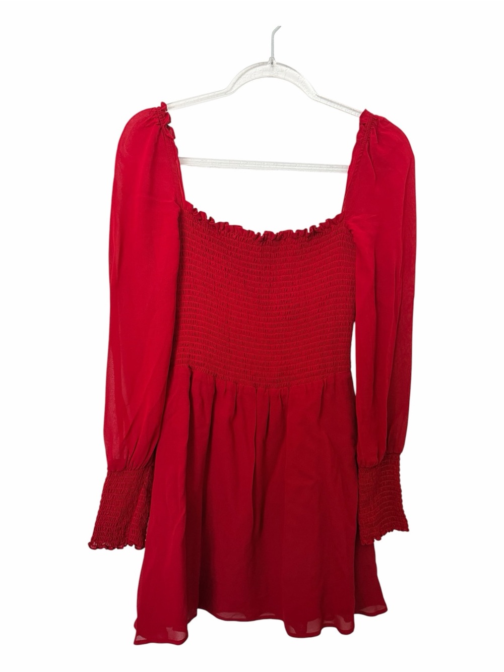 Reformation Red Smocked Mini Dress women’s size medium
